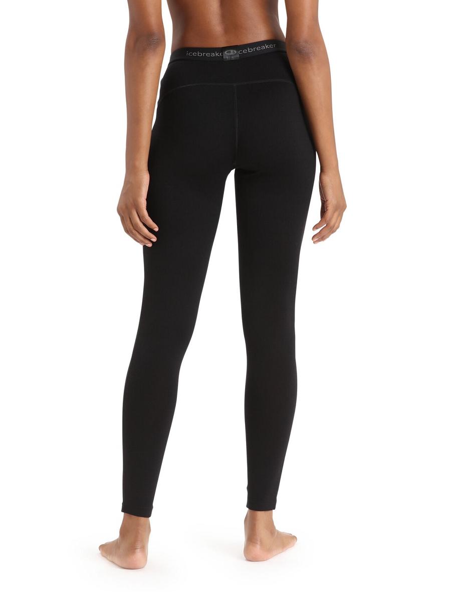 Black Icebreaker Merino 260 Tech Thermal Women's Leggings | AU 1553VRWD